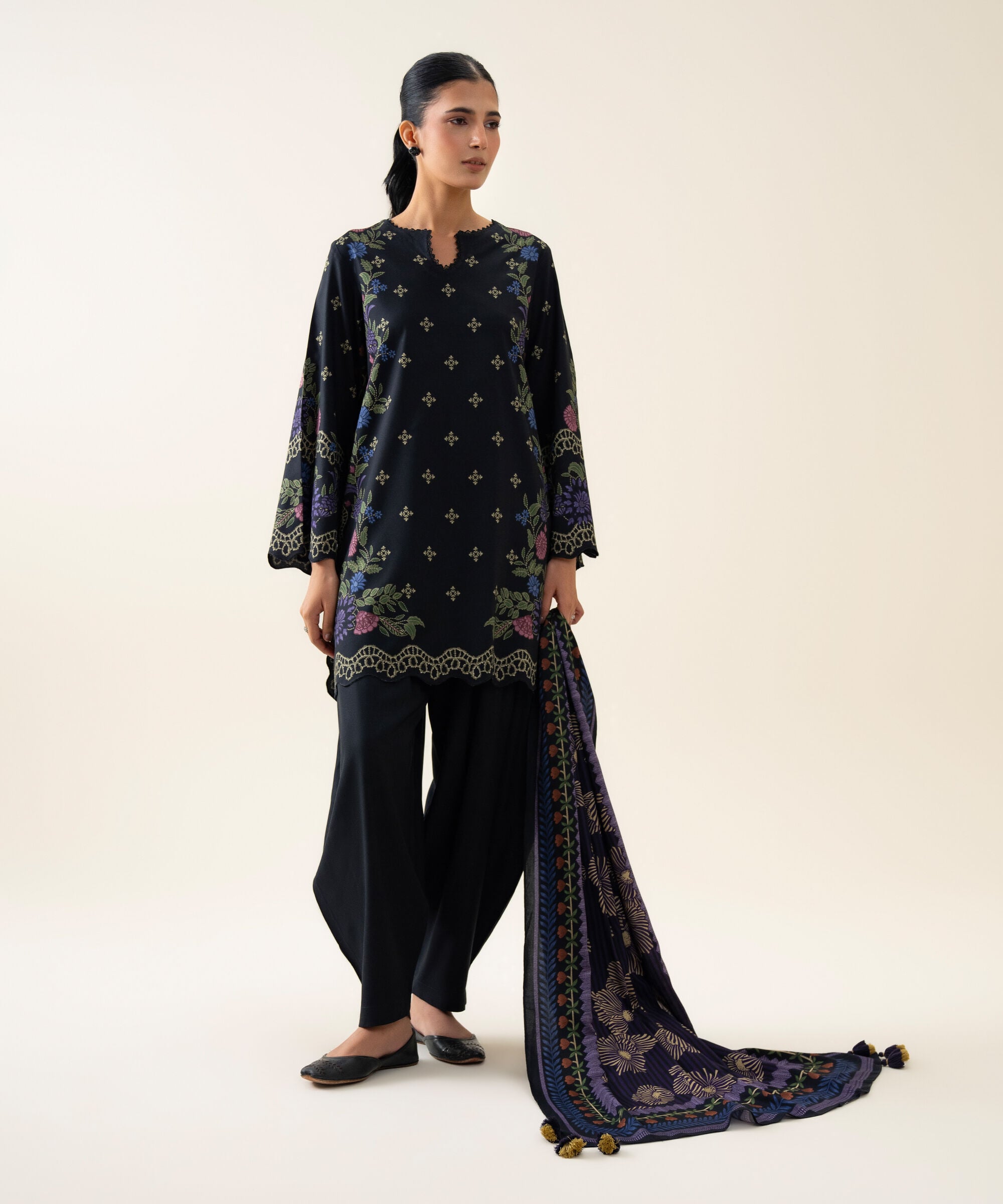 U3pdys26v997_3 Sapphire Unstitched Fall Winter 26 3 PIECE - PRINTED VISCOSE LINEN SUIT | U3PDYS26V997– U3PDYS26V997 3