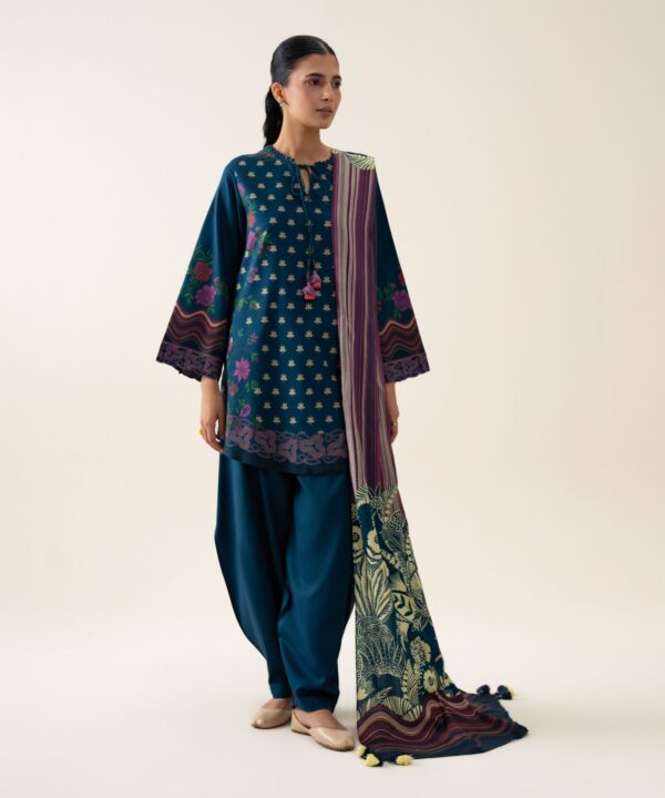 U3PDYS26V998_2 Sapphire Unstitched Fall Winter 26 3 PIECE - PRINTED VISCOSE LINEN SUIT | U3PDYS26V998