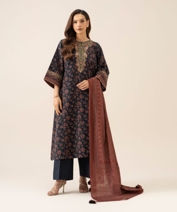 U3PEDY26V967_3 Sapphire Unstitched Fall Winter 26 3 Piece - Embroidered Light Khaddar Suit | U3PEDY26V967– U3PEDY26V967 3