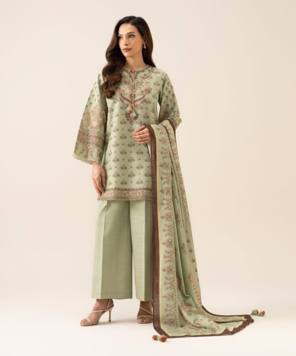 U3PEDY982SOU_2 Sapphire Unstitched Fall Winter 26 3 Piece - Embroidered Cotton Suit | U3PEDY982SOU