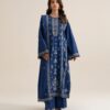 U3pelx26v946_2 Sapphire Unstitched Fall Winter 26 3 PIECE - EMBROIDERED COTTON TWILL SUIT | U3PELX26V946
