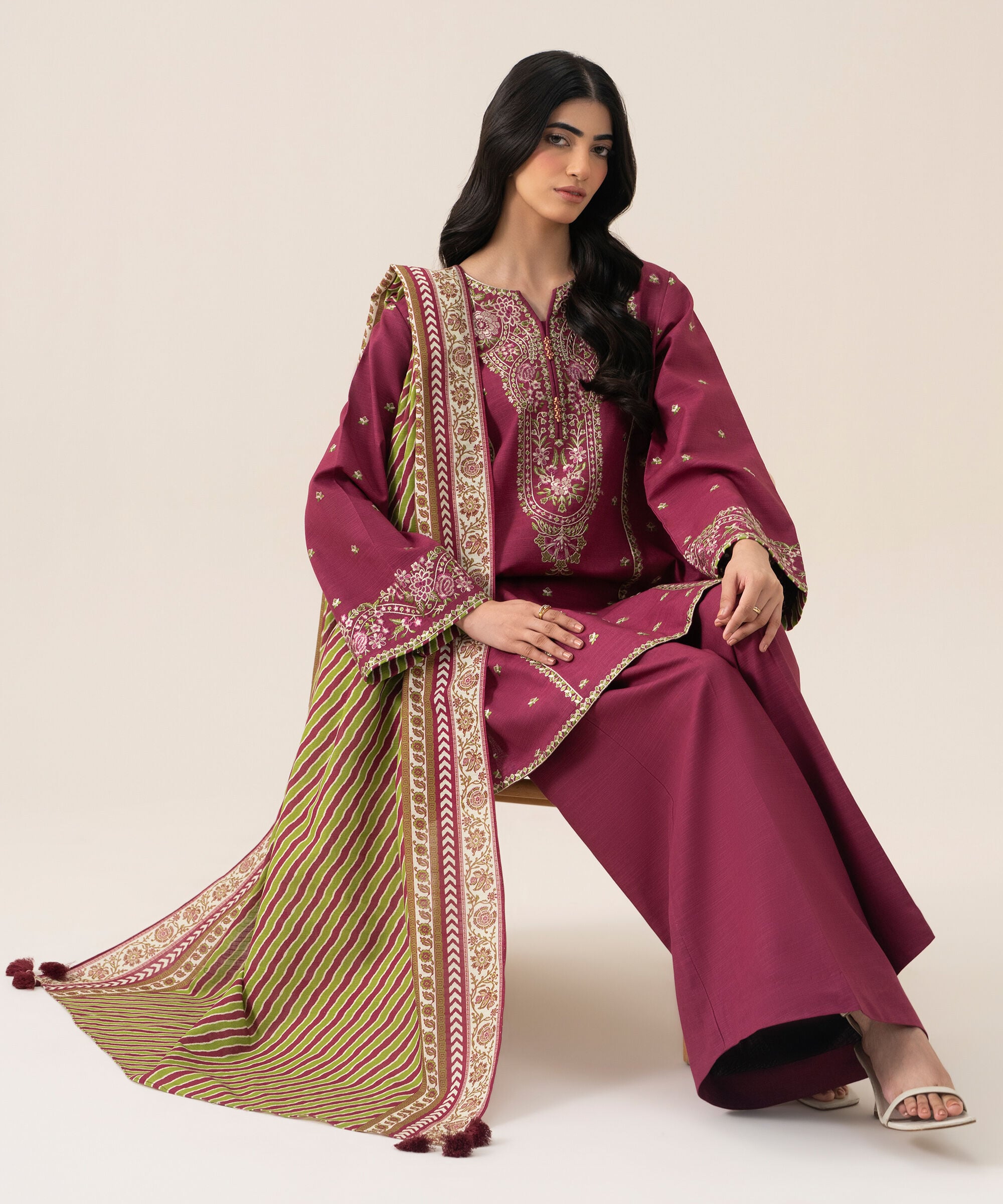 U3pesg26v911_2 Sapphire Unstitched Fall Winter 26 3 Piece - Embroidered Khaddar Suit | U3PESG26V911