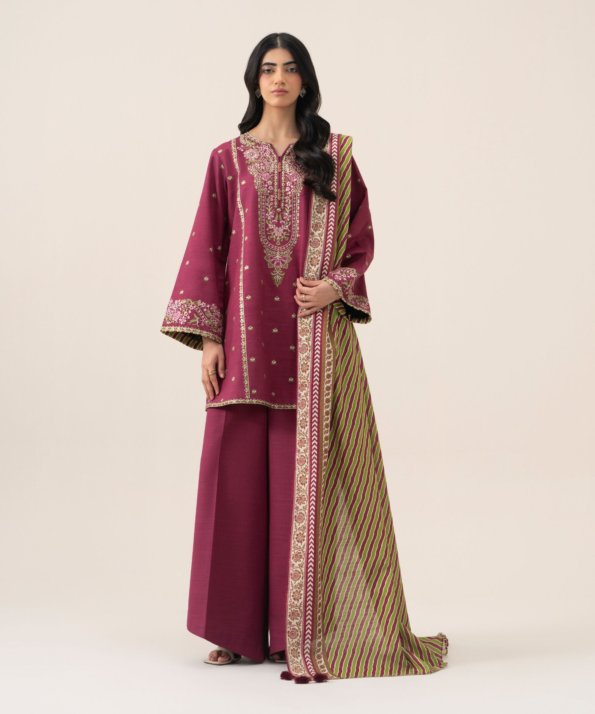 U3pesg26v911_3 Sapphire Unstitched Fall Winter 26 3 Piece - Embroidered Khaddar Suit | U3PESG26V911– U3PESG26V911 3