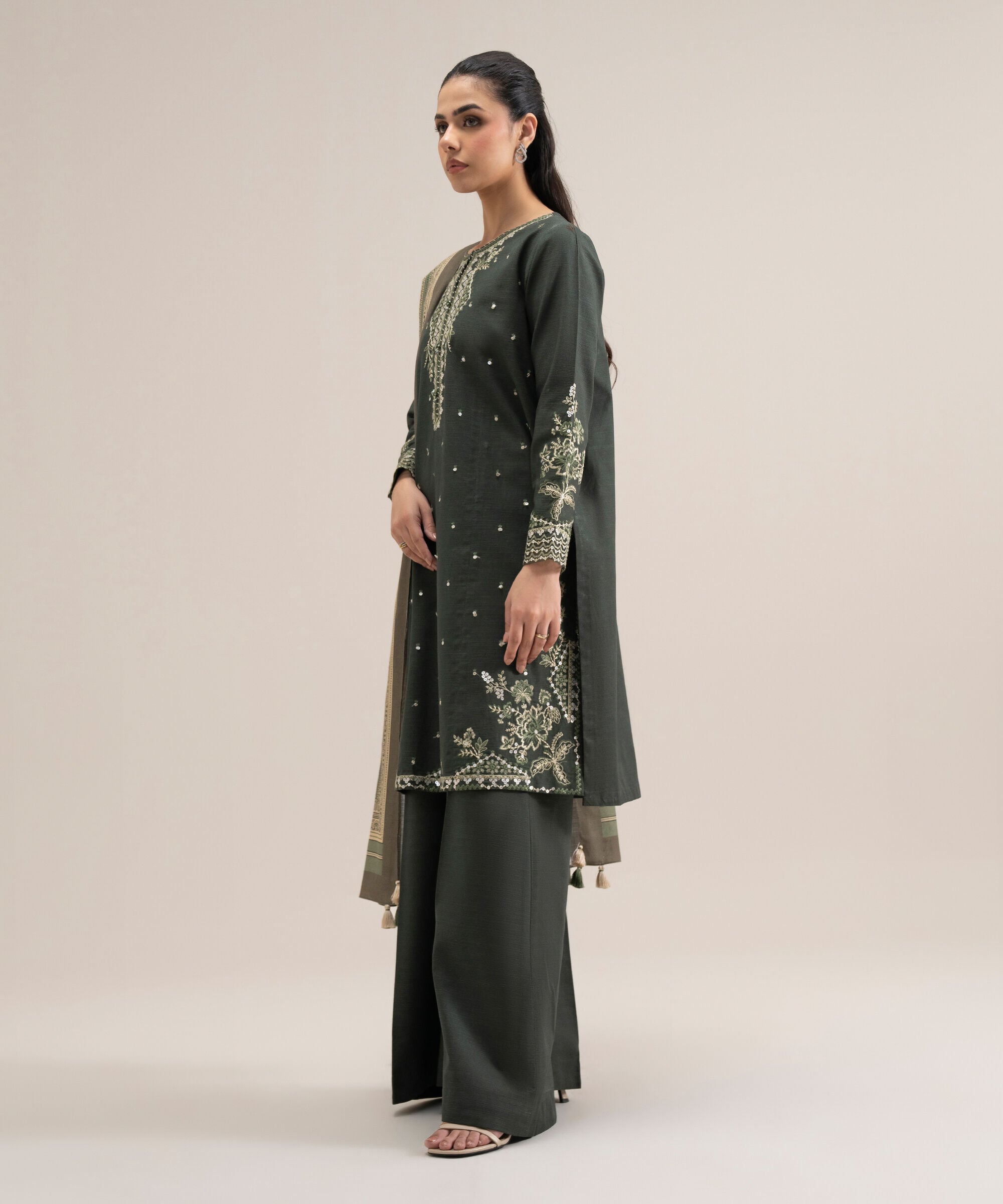 U3pesg26v922_3 Sapphire Unstitched Fall Winter 26 3 Piece - Embroidered Khaddar Suit | U3PESG26V922– U3PESG26V922 3