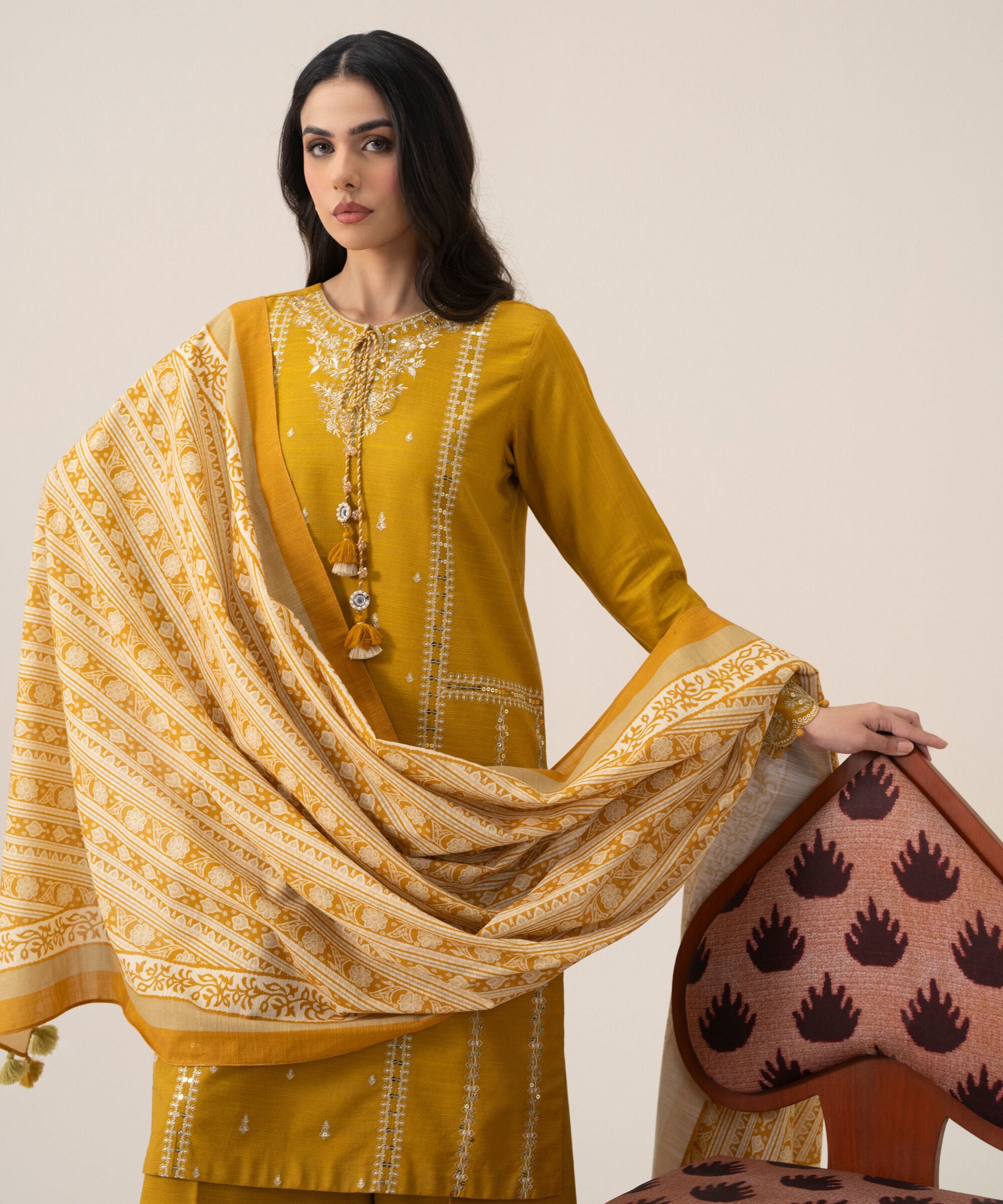 U3pesg26v923_5 Sapphire Unstitched Fall Winter 26 3 Piece - Embroidered Khaddar Suit | U3PESG26V923– U3PESG26V923 5