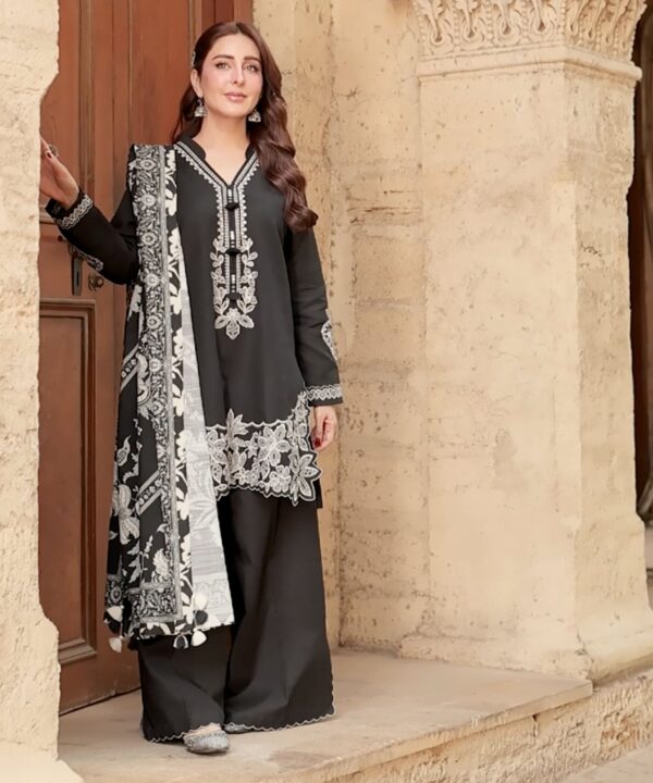U3PESG26V928_1 Sapphire Unstitched Fall Winter 26 3 Piece - Embroidered Khaddar Suit | U3PESG26V928