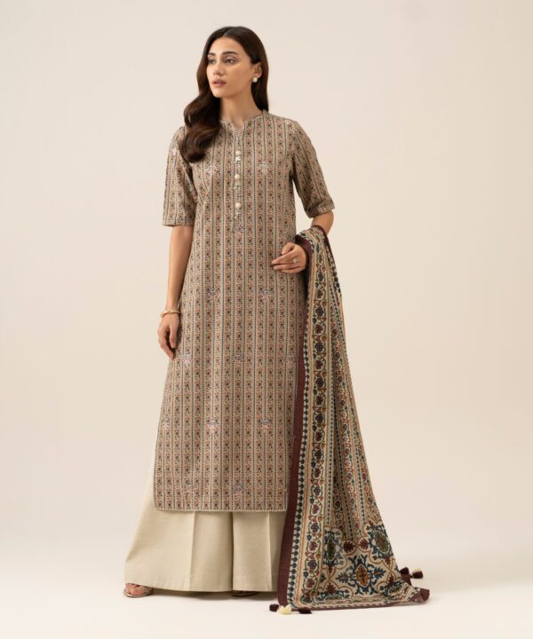 U3PESG26V937_3 Sapphire Unstitched Fall Winter 26 3 Piece - Embroidered Light Khaddar Suit | U3PESG26V937– U3PESG26V937 3