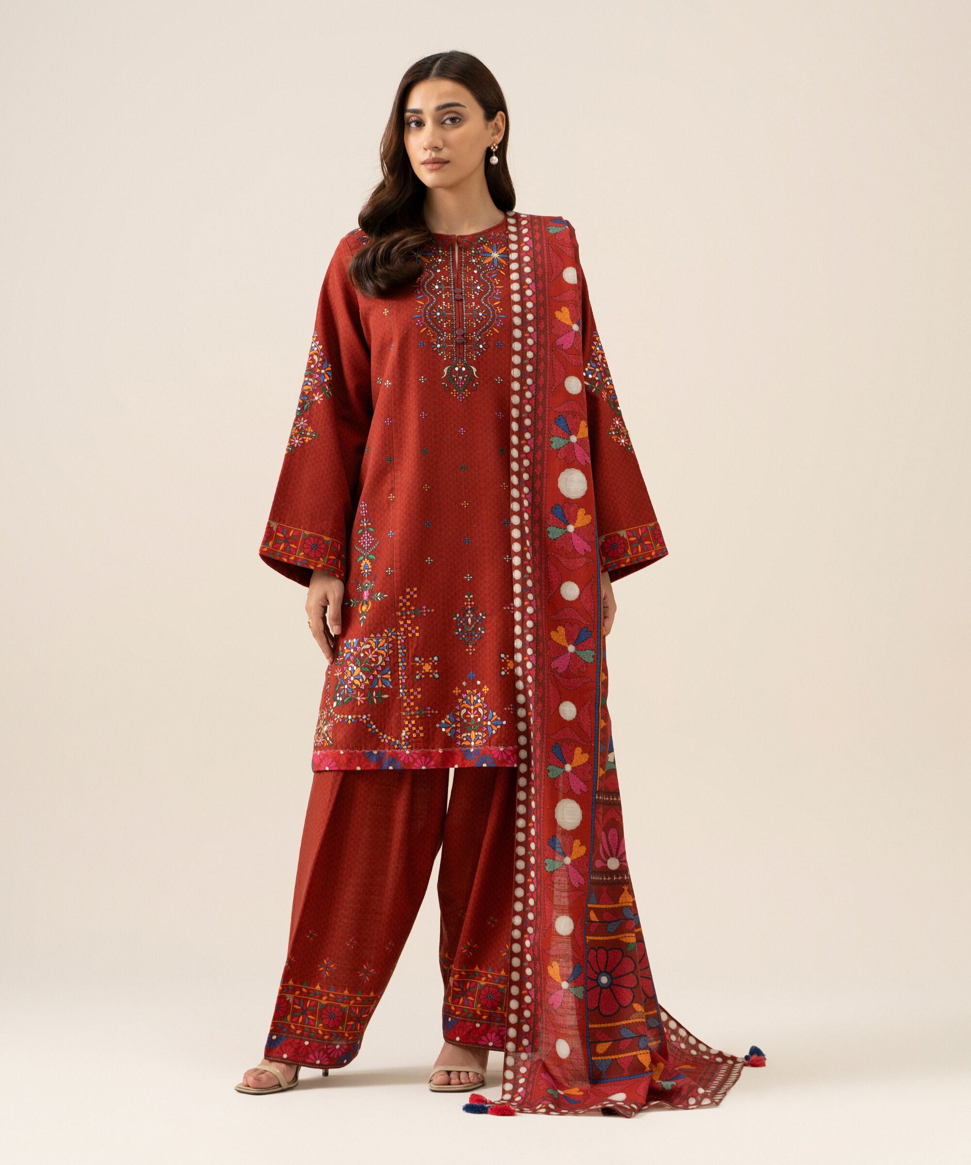 U3pesg26v948_2 Sapphire Unstitched Fall Winter 26 3 Piece - Embroidered Light Khaddar Suit | U3PESG26V948