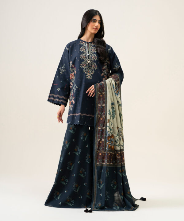 U3PESG26V957_2 Sapphire Unstitched Fall Winter 26 3 PIECE - EMBROIDERED LIGHT KHADDAR SUIT | U3PESG26V957