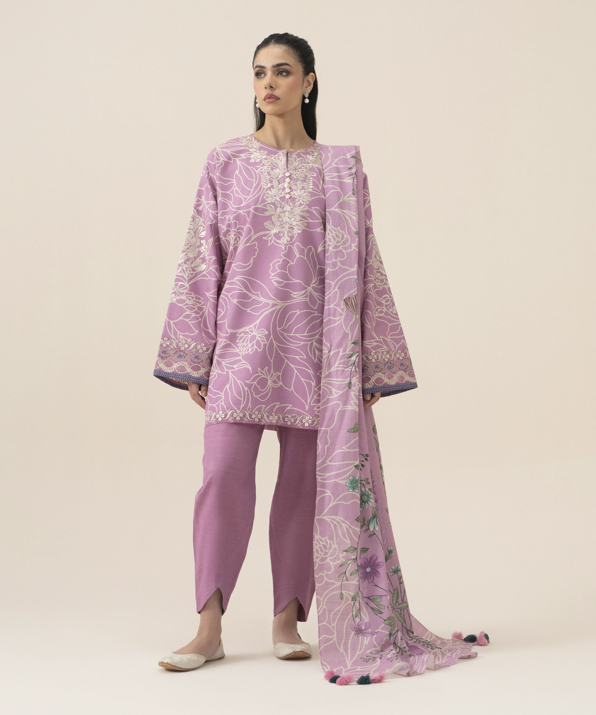 U3pest26v917_2 Sapphire Unstitched Fall Winter 26 3 Piece - Embroidered Khaddar Suit | U3PEST26V917