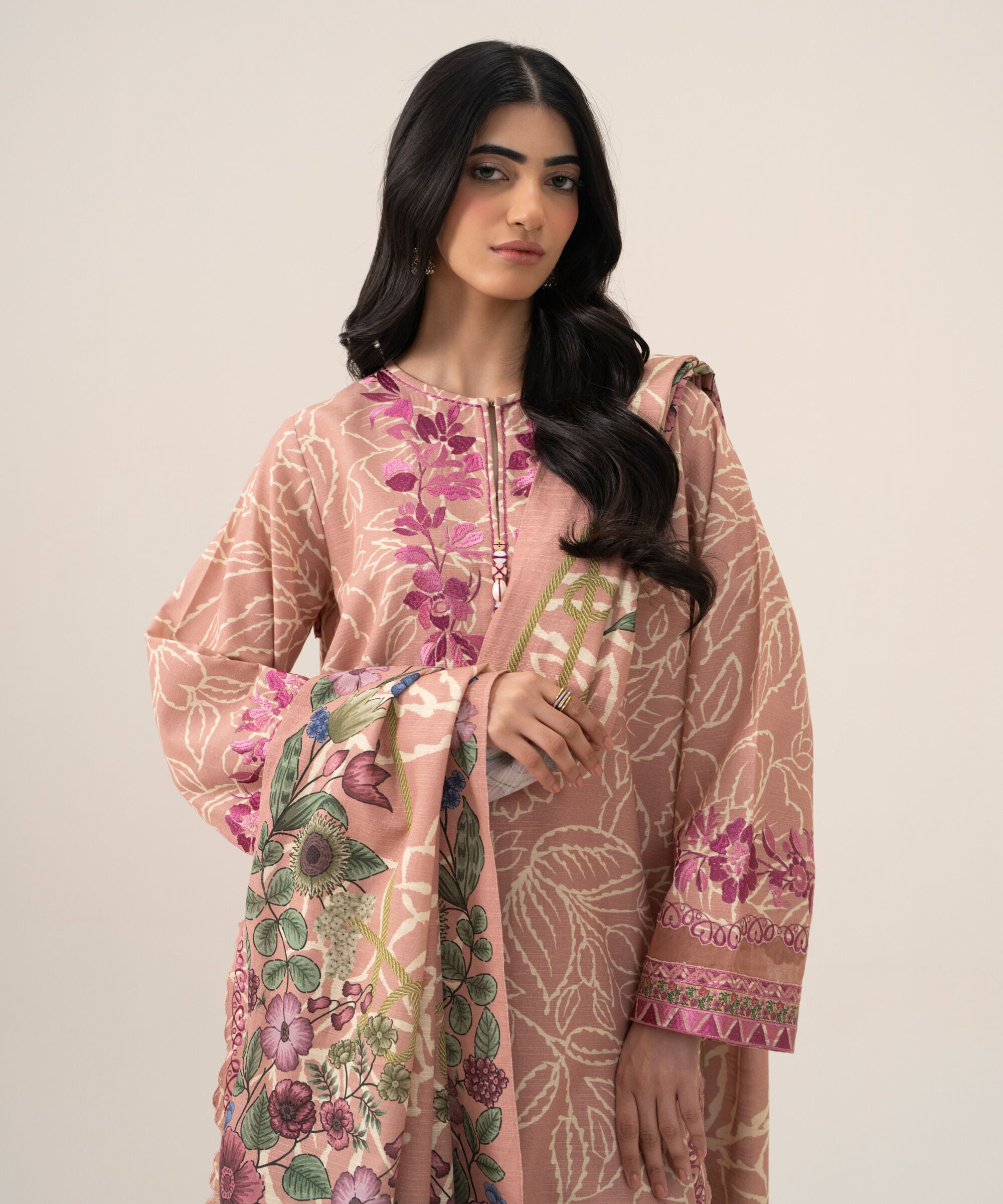 U3pest26v920_2 Sapphire Unstitched Fall Winter 26 3 Piece - Embroidered Khaddar Suit | U3PEST26V920