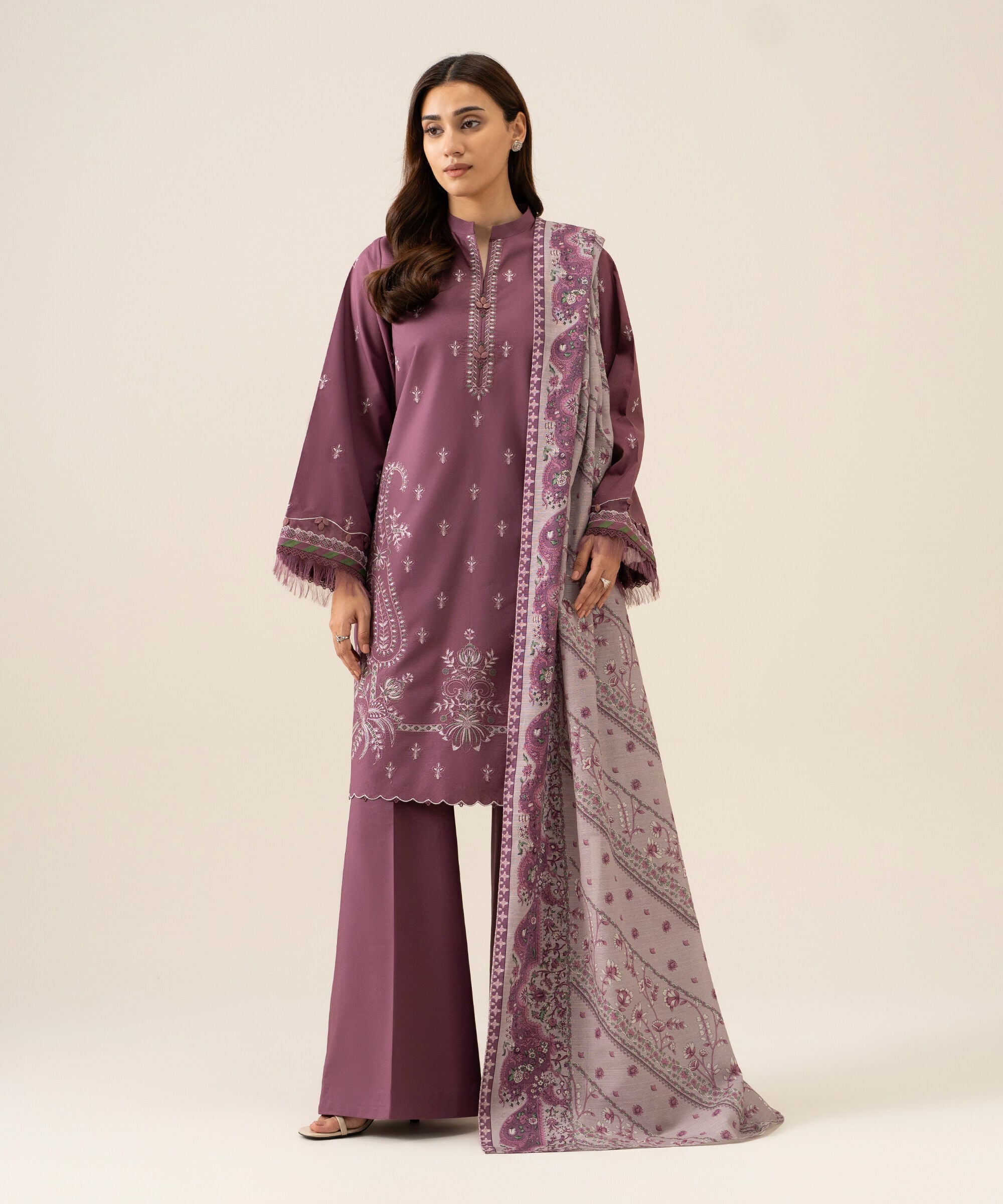 U3pests26v98_2 Sapphire Unstitched Fall Winter 26 3 Piece - Embroidered Khaddar Suit | U3PESTS26V98