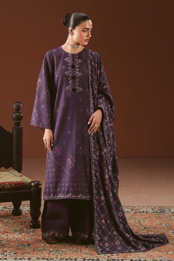 Cross Stitch Winter Unstitched 26 PURPLE MOSAIC-3PC KHADDAR EMBROIDERED SUIT Cross Stitch Winter Unstitched 26 PURPLE MOSAIC-3PC KHADDAR EMBROIDERED SUIT
