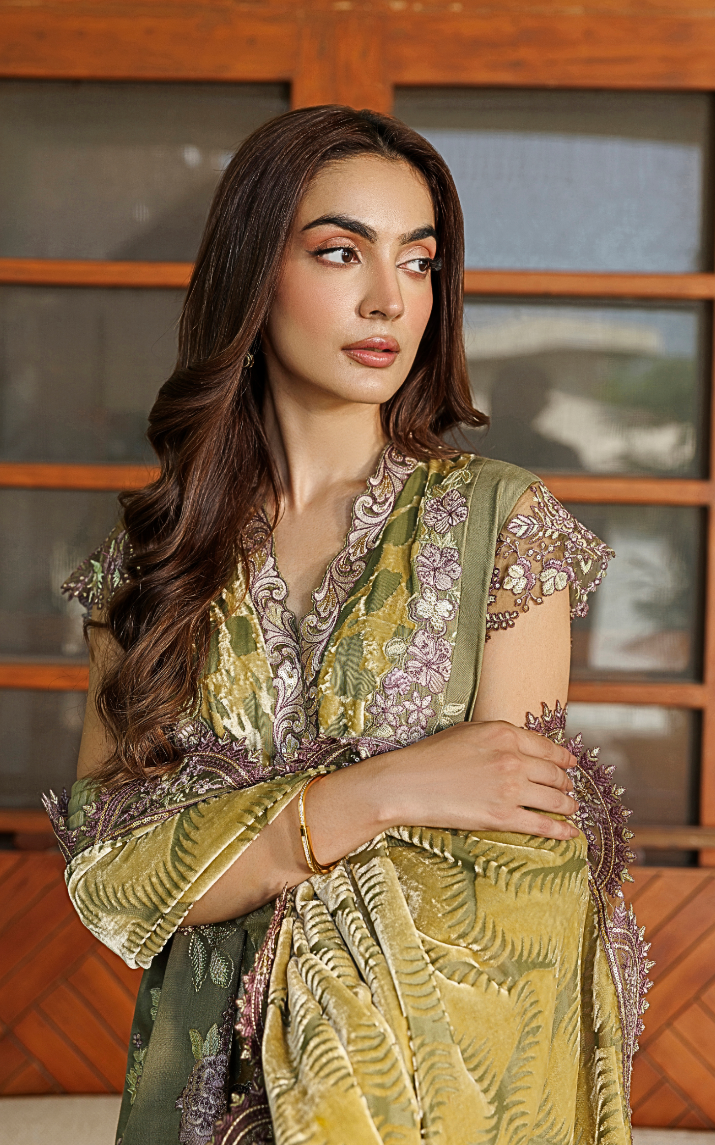 Wlxu-01_6 Asifa & Nabeel Plush Luxury Winter 26 Olive Bloom (WLXU-01) | 3pcs Embroidered Unstitched Winter– WLXU-01 6