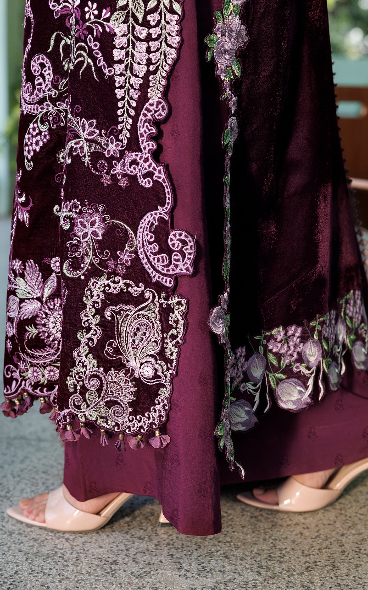 Wlxu-06_1 Asifa & Nabeel Plush Luxury Winter 26 Wine Shine (WLXU-06) | 3pcs Embroidered Unstitched Winter– WLXU-06 1