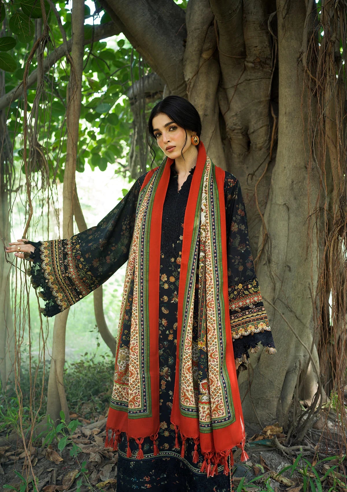 Vuwqmbuf26dglh941oml Elaf Wilderness Pashmina Shawl Edit 26 EWR-8A NOIRE– vuwqmbuf26dglh941oml