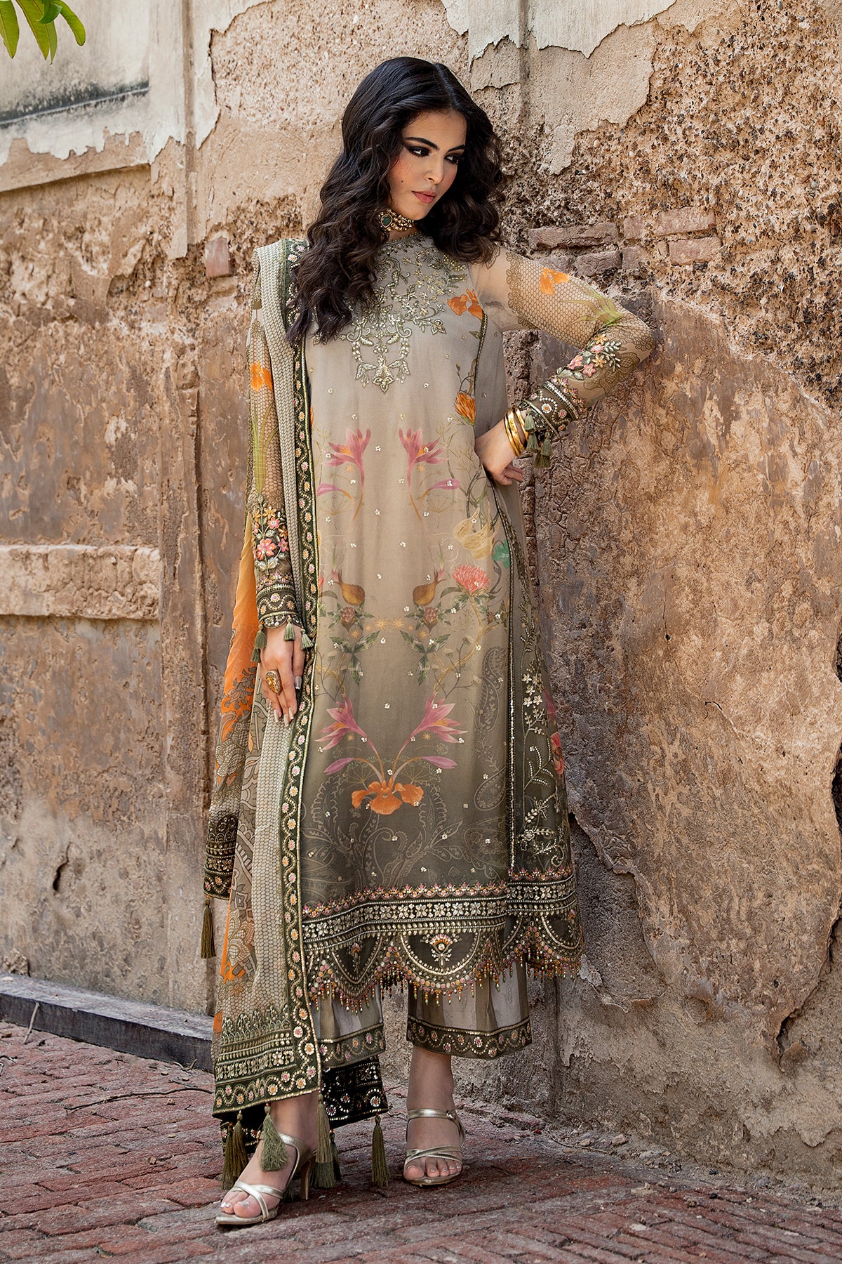 Web_16_-copy Charizma Combination Collection 3-PC Unstitched Embroidered Chiffon Collection VSLW6-07