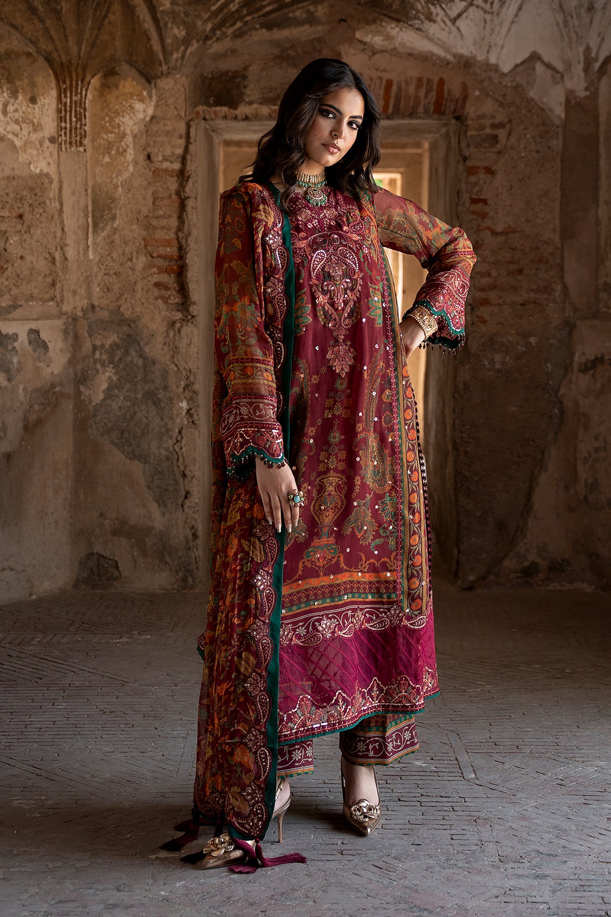 Web_62_-copy Charizma Combination Collection 3-PC Unstitched Embroidered Chiffon Collection VSLW6-04