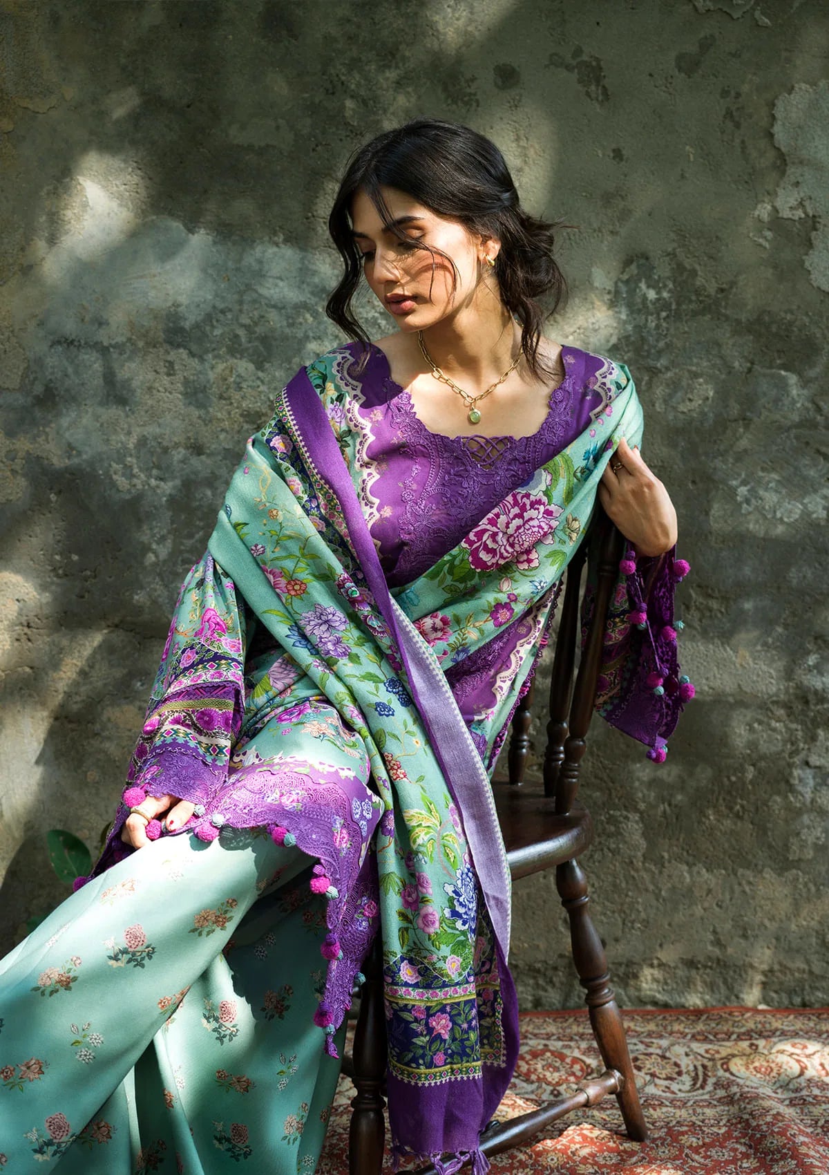 Ytbbqajuhdgok0jrbclr Elaf Wilderness Pashmina Shawl Edit 26 EWR-6A HEATHER– ytbbqajuhdgok0jrbclr